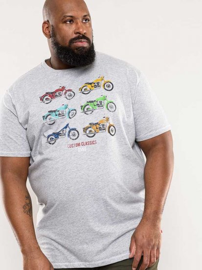 D555 Bathurst Custom Classics Motorbike Printed T-Shirt Grey - T-särgid - Suured T-särgid 2XL – 14XL