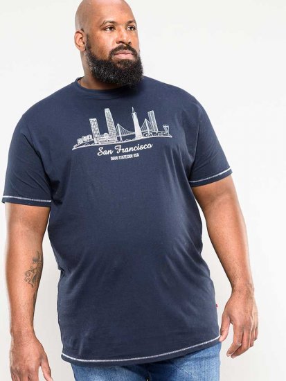 D555 Randwick San Francisco Printed T-Shirt Navy - T-särgid - Suured T-särgid 2XL – 14XL