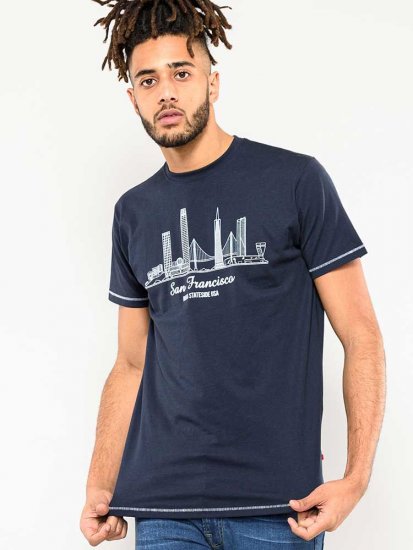 D555 Randwick San Francisco Printed T-Shirt Navy - T-särgid - Suured T-särgid 2XL – 14XL