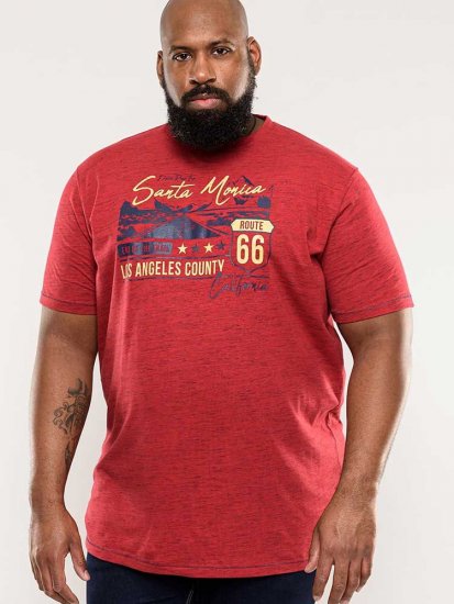 D555 Brisbane Santa Monica Route 66 Printed T-Shirt Red - T-särgid - Suured T-särgid 2XL – 14XL