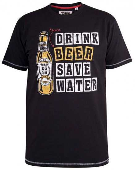 D555 Salford Save Water Drink Beer T-shirt Black - T-särgid - Suured T-särgid 2XL – 14XL