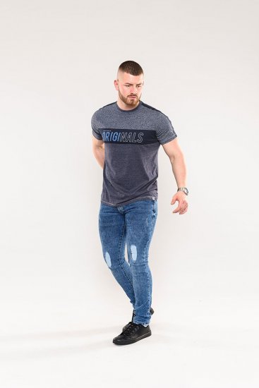 D555 Anson Originals Printed T-shirt Denim Marl - T-särgid - Suured T-särgid 2XL – 14XL