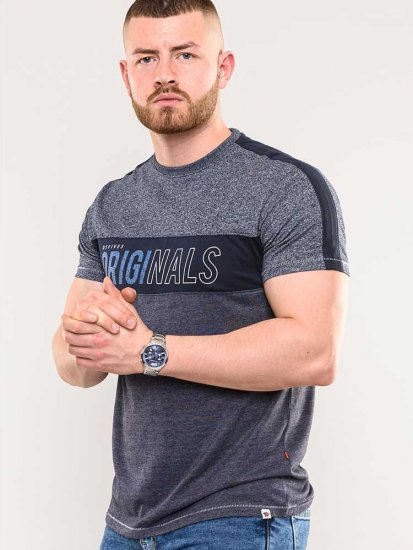 D555 Anson Originals Printed T-shirt Denim Marl - T-särgid - Suured T-särgid 2XL – 14XL