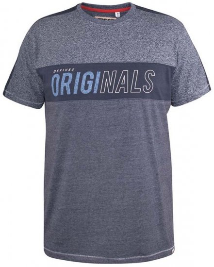 D555 Anson Originals Printed T-shirt Denim Marl - T-särgid - Suured T-särgid 2XL – 14XL