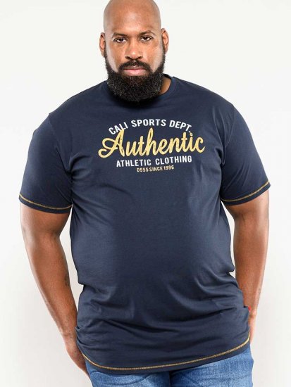 D555 Jasper Authentic Printed T-shirt Navy - T-särgid - Suured T-särgid 2XL – 14XL