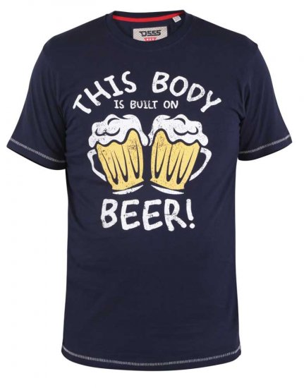 D555 Dartmoor Built On Beer Printed T-Shirt - T-särgid - Suured T-särgid 2XL – 14XL