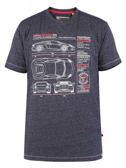 D555 Oakhill Super Car Blueprint T-shirt - T-särgid - Suured T-särgid 2XL – 14XL