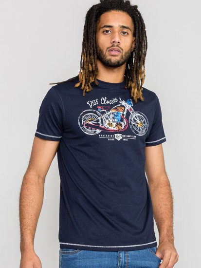 D555 DENTON Motorbike Printed T-Shirt - T-särgid - Suured T-särgid 2XL – 14XL