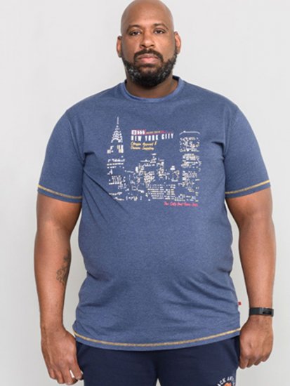 D555 DEBDEN NYC Night Skyline T-Shirt - T-särgid - Suured T-särgid 2XL – 14XL