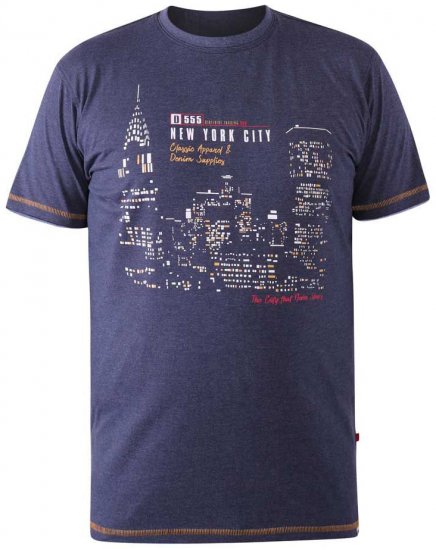 D555 DEBDEN NYC Night Skyline T-Shirt - T-särgid - Suured T-särgid 2XL – 14XL