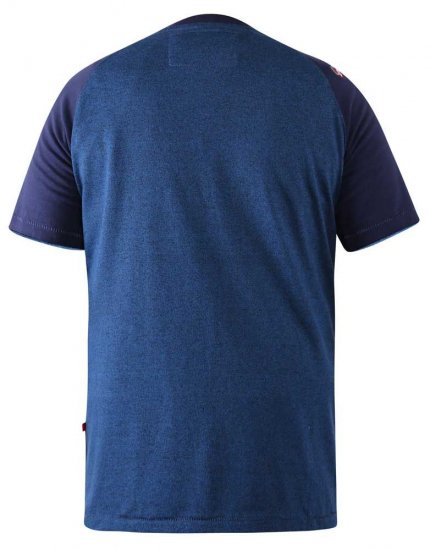 D555 Porter Raglan Sleeve Printed T-Shirt Blue - T-särgid - Suured T-särgid 2XL – 14XL