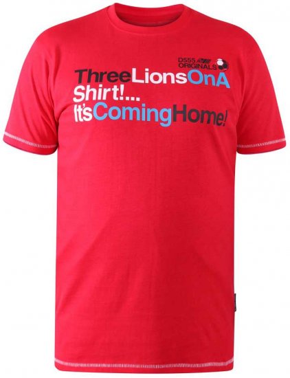 D555 LIONS England T-shirt - T-särgid - Suured T-särgid 2XL – 14XL