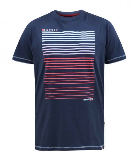 D555 Cransford Gradient Line Printed T-Shirt - T-särgid - Suured T-särgid 2XL – 14XL