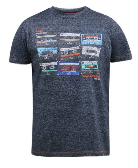 D555 Apsey Multi Cassette Tape Printed T-Shirt - T-särgid - Suured T-särgid 2XL – 14XL