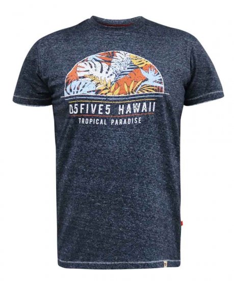 D555 Upton Hawaii Leaf Printed T-Shirt - T-särgid - Suured T-särgid 2XL – 14XL