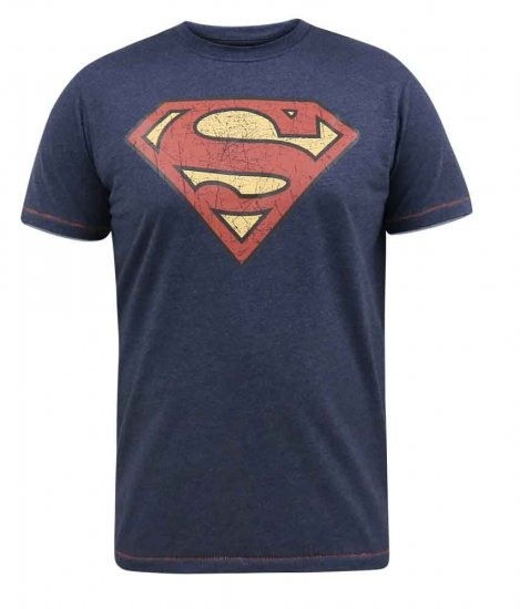 D555 Scampton Official Superman Printed T-Shirt Navy - T-särgid - Suured T-särgid 2XL – 14XL