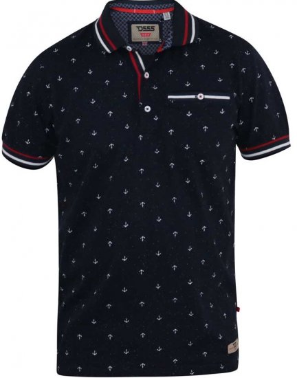 D555 SWINDON Print Polo Shirt - Polosärgid - Meeste suured polosärgid 2XL – 8XL