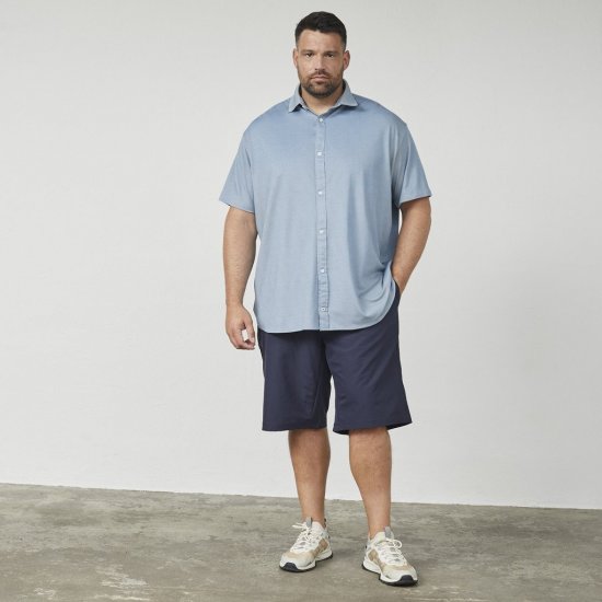 North Latitude 61116 Meleeritud Piqué Lühikeste Varrukatega Särk Sinine - Polosärgid - Meeste suured polosärgid 2XL – 8XL