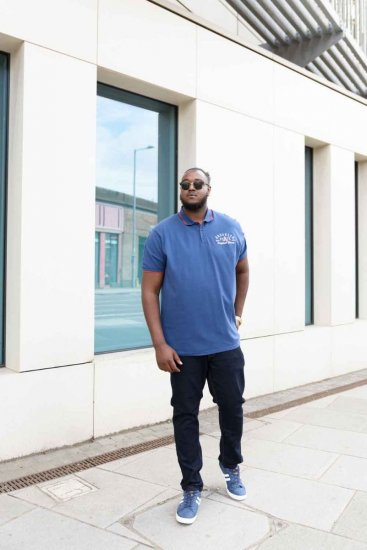 D555 Canning Chest Embroidery Polo Shirt Denim - Polosärgid - Meeste suured polosärgid 2XL – 8XL