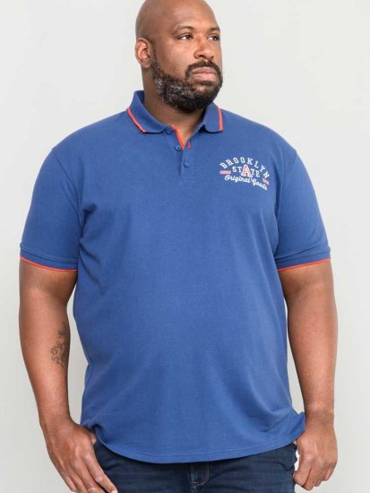 D555 Canning Chest Embroidery Polo Shirt Denim - Polosärgid - Meeste suured polosärgid 2XL – 8XL