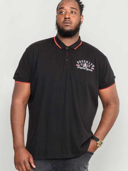 D555 Canning Chest Embroidery Polo Shirt Black - Polosärgid - Meeste suured polosärgid 2XL – 8XL