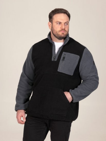 D555 Daly Quarter Zip Fleece Sweatshirt Must/Hall - Sviitrid ja dressipluusid - Meeste suured kapuutsiga jakid suurustes 2XL – 14XL