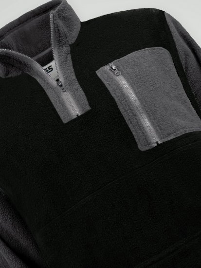 D555 Daly Quarter Zip Fleece Sweatshirt Must/Hall - Sviitrid ja dressipluusid - Meeste suured kapuutsiga jakid suurustes 2XL – 14XL