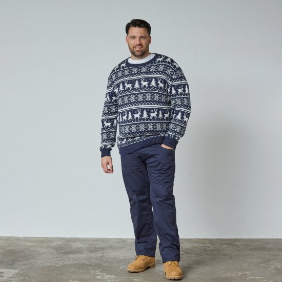 North Latitude 63144 Fjell Reindeer Knit Tumesinine - Sviitrid ja dressipluusid - Meeste suured kapuutsiga jakid suurustes 2XL – 14XL
