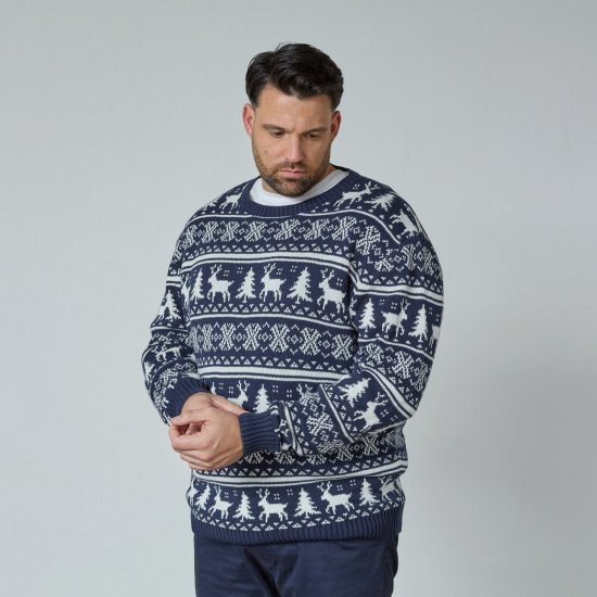North Latitude 63144 Fjell Reindeer Knit Tumesinine - Sviitrid ja dressipluusid - Meeste suured kapuutsiga jakid suurustes 2XL – 14XL