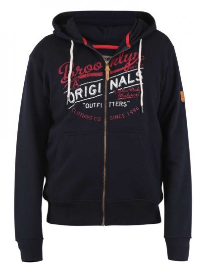 D555 Zennor Navy Hoodie - Sviitrid ja dressipluusid - Meeste suured kapuutsiga jakid suurustes 2XL – 14XL