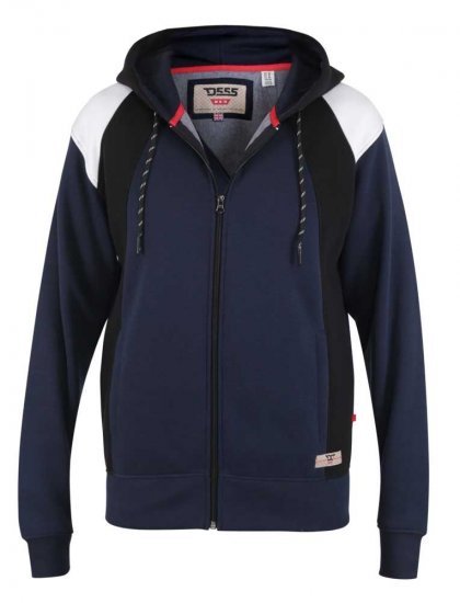 D555 Silverton Contrast Panneled Hoodie Navy - Sviitrid ja dressipluusid - Meeste suured kapuutsiga jakid suurustes 2XL – 14XL