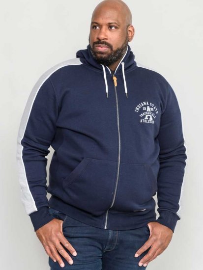 D555 Eaton Full Zip Hoodie Navy - Sviitrid ja dressipluusid - Meeste suured kapuutsiga jakid suurustes 2XL – 14XL