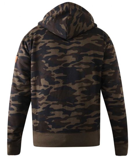 D555 Regent AOP Camo Zip Through Hoody - Sviitrid ja dressipluusid - Meeste suured kapuutsiga jakid suurustes 2XL – 14XL