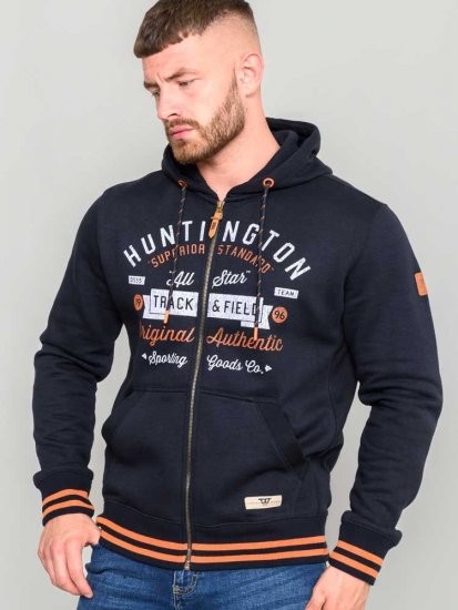 D555 Flanders Full Zip Hoody With Chest Print - Sviitrid ja dressipluusid - Meeste suured kapuutsiga jakid suurustes 2XL – 14XL