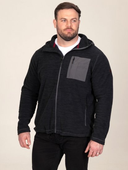 D555 Damien Micro Fleece Zip Through Hoody Must/Hall - Sviitrid ja dressipluusid - Meeste suured kapuutsiga jakid suurustes 2XL – 14XL