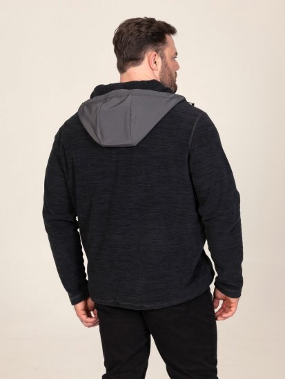 D555 Damien Micro Fleece Zip Through Hoody Must/Hall - Sviitrid ja dressipluusid - Meeste suured kapuutsiga jakid suurustes 2XL – 14XL