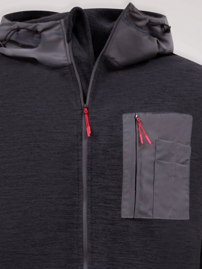 D555 Damien Micro Fleece Zip Through Hoody Must/Hall - Sviitrid ja dressipluusid - Meeste suured kapuutsiga jakid suurustes 2XL – 14XL