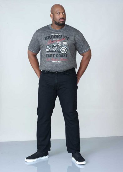 Duke Balfour Relaxed Comfort Fit Stretch Jeans With Elasticated Waist Black - Teksad ja püksid - Meeste suured teksad W40 – W70