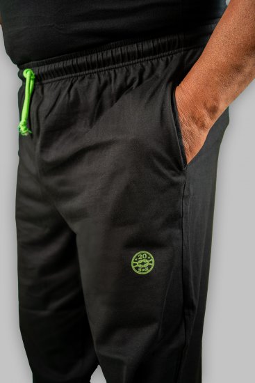 20 Nodi Long Leg Sports Pants in Combed Cotton Jersey Black - Dressipüksid ja -šortsid - Spordipüksid ja Lühikesed Spordipüksid