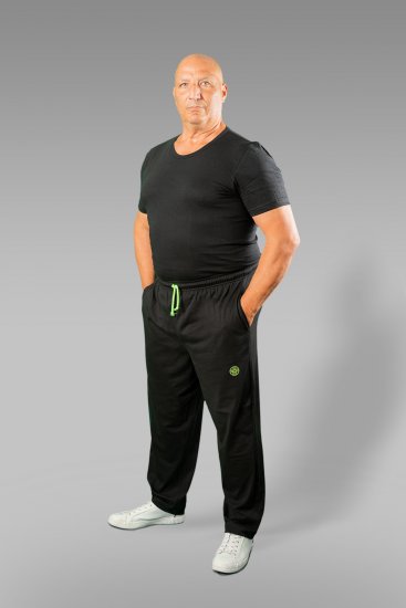20 Nodi Long Leg Sports Pants in Combed Cotton Jersey Black - Dressipüksid ja -šortsid - Spordipüksid ja Lühikesed Spordipüksid