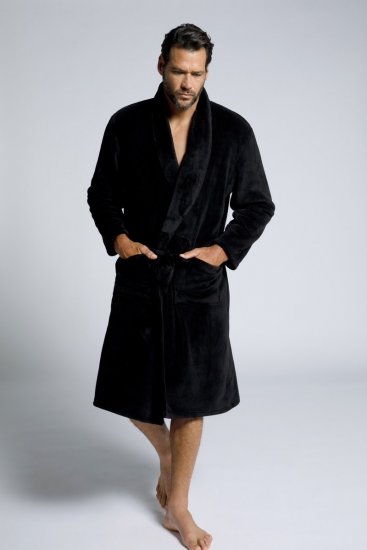 JP1880 Bathrobe with Spacious Patch Pockets Black - Aluspesu ja ujumisriided - Aluspesu 2XL-8XL