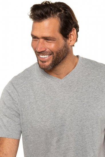 JP1880 702415 V-kaelusega T-särk Hallmeleeritud - T-särgid - Suured T-särgid 2XL – 14XL