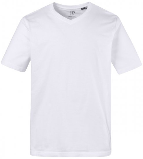 JP1880 702415 V-kaelusega T-särk Valge - T-särgid - Suured T-särgid 2XL – 14XL