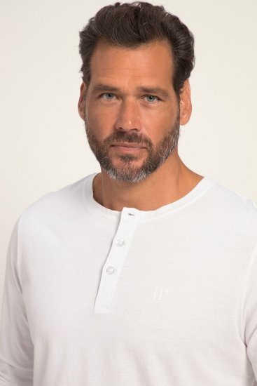 JP1880 702555 Pika varrukaga Henley-särk Valge - T-särgid - Suured T-särgid 2XL – 14XL