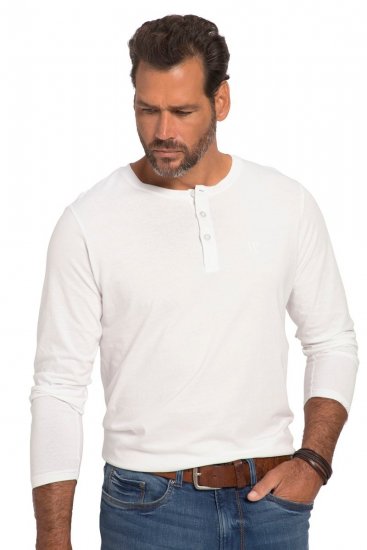 JP1880 702555 Pika varrukaga Henley-särk Valge - T-särgid - Suured T-särgid 2XL – 14XL