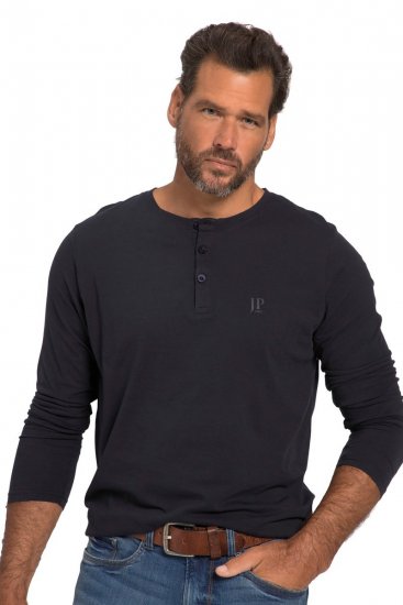JP1880 702555 Pika varrukaga Henley-särk Tumesinine - T-särgid - Suured T-särgid 2XL – 14XL