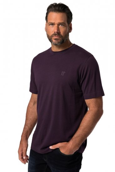 JP1880 702637 Ümara kaelusega T-särk 2 tk Tumelilla/Must - T-särgid - Suured T-särgid 2XL – 14XL