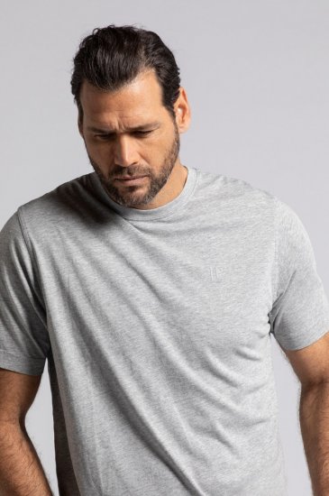 JP1880 702637 Ümara kaelusega T-särk 2 tk Hallmeleeritud - T-särgid - Suured T-särgid 2XL – 14XL