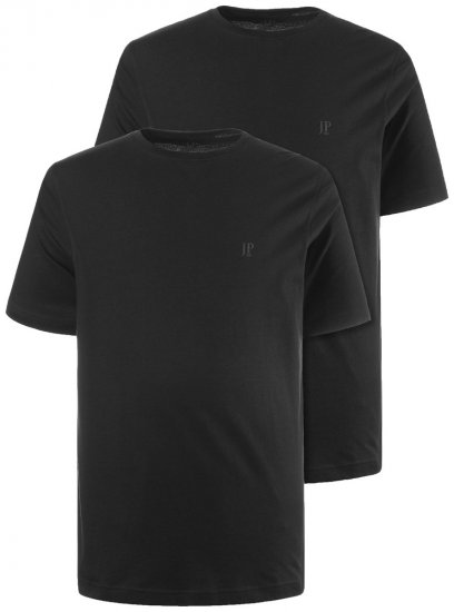 JP1880 702637 Ümara kaelusega T-särk 2 tk Must - T-särgid - Suured T-särgid 2XL – 14XL