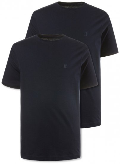 JP1880 702637 Ümara kaelusega T-särk 2 tk Tumesinine - T-särgid - Suured T-särgid 2XL – 14XL